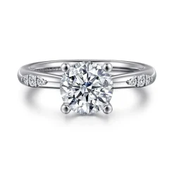 Discount Gabriel & Co. 14K White Gold Round Diamond Engagement Ring