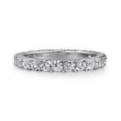 Sale Gabriel & Co. 14K White Gold Round Diamond Eternity Band - 1.47 ct