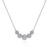 Online Gabriel & Co. 14K White Gold Round Diamond Halo Bar Necklace