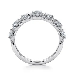 Gabriel & Co. 14K White Gold Round Diamond Halo Anniversary Band - 1.1 ct