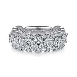 Outlet Gabriel & Co. 14K White Gold Round Diamond Halo Anniversary Band - 3.25 ct