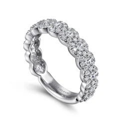 Hot Gabriel & Co. 14K White Gold Round Diamond Halo Anniversary Band - 1 ct