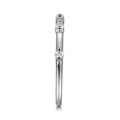 Online Gabriel & Co. 14K White Gold Round Diamond Station Anniversary Band - 0.15 ct