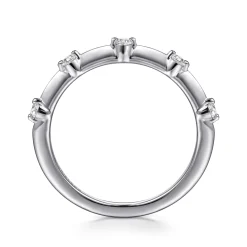 Online Gabriel & Co. 14K White Gold Round Diamond Station Anniversary Band - 0.15 ct