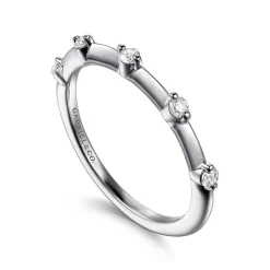 Online Gabriel & Co. 14K White Gold Round Diamond Station Anniversary Band - 0.15 ct