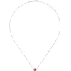New Gabriel & Co. 14K White Gold Round Garnet and Diamond Halo Pendant Necklace