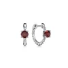 Sale Gabriel & Co. 14K White Gold Round Garnet Bujukan Huggies