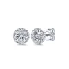 Sale Gabriel & Co. 14K White Gold Round Halo Diamond Stud Earrings
