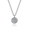 Outlet Gabriel & Co. 14K White Gold Round Pave Diamond Disc Pendant Necklace
