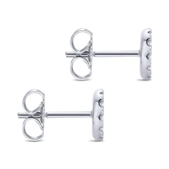 Hot Gabriel & Co. 14K White Gold Round Pave Diamond Stud Earrings