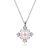 Online Gabriel & Co. 14K White Gold Round Pearl Pendant Necklace with Diamond Accents