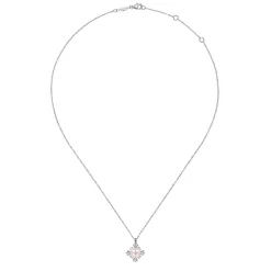 Online Gabriel & Co. 14K White Gold Round Pearl Pendant Necklace with Diamond Accents