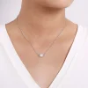 Discount Gabriel & Co. 14K White Gold Round Pearl Pendant Necklace with Diamond Accents