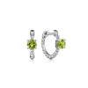 Outlet Gabriel & Co. 14K White Gold Round Peridot Bujukan Huggies