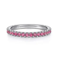 Discount Gabriel & Co. 14K White Gold Ruby Stackable Ring