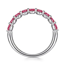 Clearance Gabriel & Co. 14K White Gold Ruby Stackable Ring