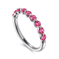 Clearance Gabriel & Co. 14K White Gold Ruby Stackable Ring