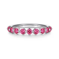 Clearance Gabriel & Co. 14K White Gold Ruby Stackable Ring
