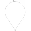Gabriel & Co. 14K White Gold Sapphire and Diamond Halo Pendant Necklace