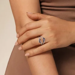 Discount Gabriel & Co. 14K White Gold Sapphire and Diamond Ring Enhancer - 0.35 ct