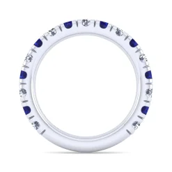 Gabriel & Co. 14K White Gold Sapphire and Diamond Stackable Band