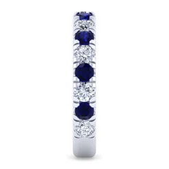 Gabriel & Co. 14K White Gold Sapphire and Diamond Stackable Band