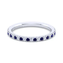 Online Gabriel & Co. 14K White Gold Sapphire and Diamond Stackable Band