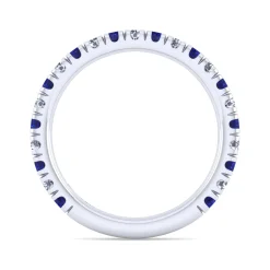 Clearance Gabriel & Co. 14K White Gold Sapphire and Diamond Stackable Band