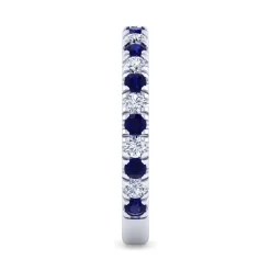 Clearance Gabriel & Co. 14K White Gold Sapphire and Diamond Stackable Band