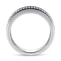 Best Gabriel & Co. 14K White Gold Sapphire Baguette and Diamond Row Band