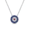 Hot Gabriel & Co. 14K White Gold Sapphire Ruby and Diamond Evil Eye Pendant Necklace