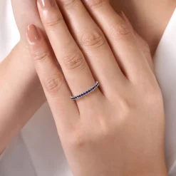 Hot Gabriel & Co. 14K White Gold Sapphire Stackable Ring