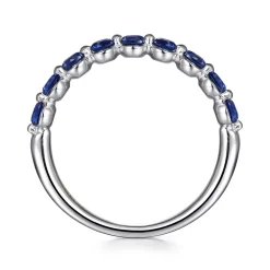 Hot Gabriel & Co. 14K White Gold Sapphire Stackable Ring