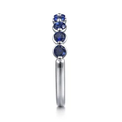Hot Gabriel & Co. 14K White Gold Sapphire Stackable Ring