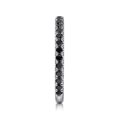 New Gabriel & Co. 14K White Gold Scalloped Black Diamond Stackable Ring