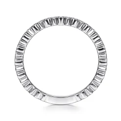 Outlet Gabriel & Co. 14K White Gold Scalloped Stackable Diamond Band Ring