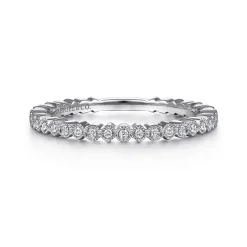 Outlet Gabriel & Co. 14K White Gold Scalloped Stackable Diamond Band Ring