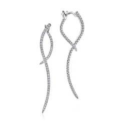 Gabriel & Co. 14K White Gold Sculptural Diamond Drop Earrings