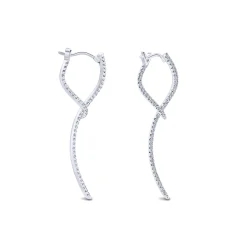 Gabriel & Co. 14K White Gold Sculptural Diamond Drop Earrings