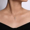 Hot Gabriel & Co. 14K White Gold Segmented Diamond Cross Necklace