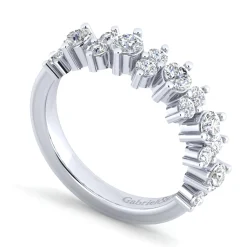 Gabriel & Co. 14K White Gold Shared Prong Diamond Anniversary Band - 1 ct
