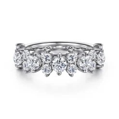 Clearance Gabriel & Co. 14K White Gold Shared Prong Diamond Anniversary Band - 1.5 ct