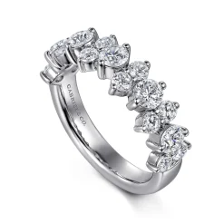 Clearance Gabriel & Co. 14K White Gold Shared Prong Diamond Anniversary Band - 1.5 ct
