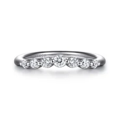 Best Gabriel & Co. 14K White Gold Share Prong Diamond Anniversary Band - 0.35 ct
