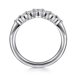 Best Gabriel & Co. 14K White Gold Share Prong Diamond Anniversary Band - 0.35 ct