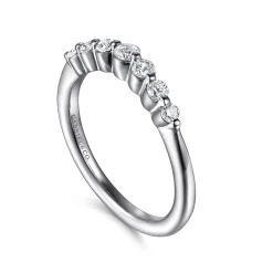 Best Gabriel & Co. 14K White Gold Share Prong Diamond Anniversary Band - 0.35 ct