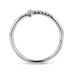 Clearance Gabriel & Co. 14K White Gold Sideways Cross Diamond Ring