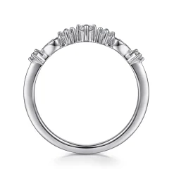 Clearance Gabriel & Co. 14K White Gold Single Prong Diamond Station Ring