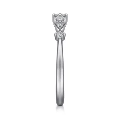 Clearance Gabriel & Co. 14K White Gold Single Prong Diamond Station Ring