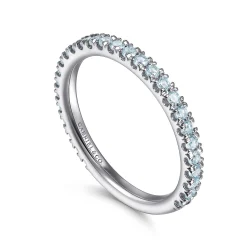 Sale Gabriel & Co. 14K White Gold Sky Blue Topaz Stackable Ring